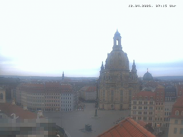 Archived image Webcam Dresden - Frauenkirche and Neumarkt square