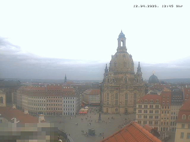 Archived image Webcam Dresden - Frauenkirche and Neumarkt square