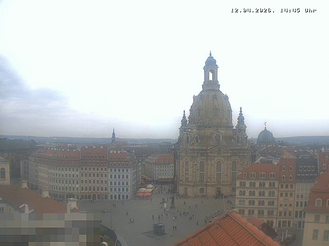 Archived image Webcam Dresden - Frauenkirche and Neumarkt square