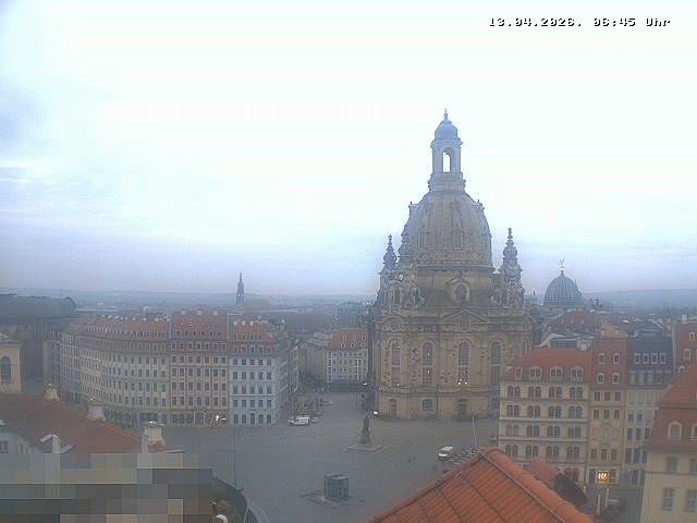 Archived image Webcam Dresden - Frauenkirche and Neumarkt square