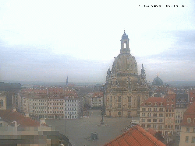 Archived image Webcam Dresden - Frauenkirche and Neumarkt square