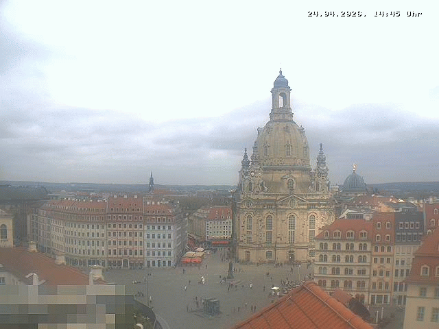 Archived image Webcam Dresden - Frauenkirche and Neumarkt square