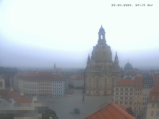 Archived image Webcam Dresden - Frauenkirche and Neumarkt square