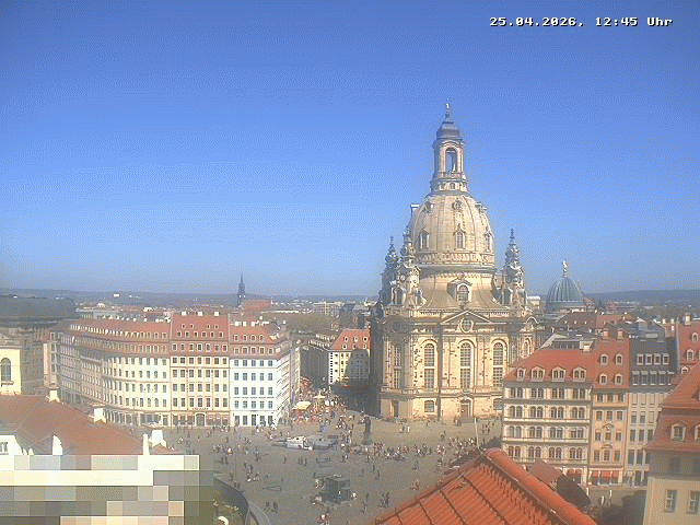 Archived image Webcam Dresden - Frauenkirche and Neumarkt square