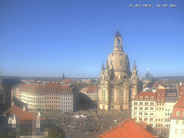 Archived image Webcam Dresden - Frauenkirche and Neumarkt square