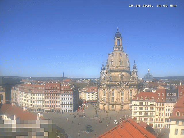 Archiv Foto Webcam Dresden - Frauenkirche und Neumarkt