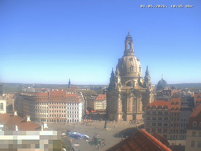 Archiv Foto Webcam Dresden - Frauenkirche und Neumarkt