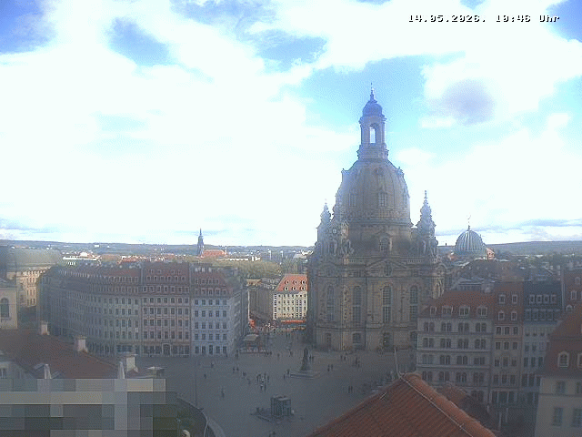 Archiv Foto Webcam Dresden - Frauenkirche und Neumarkt