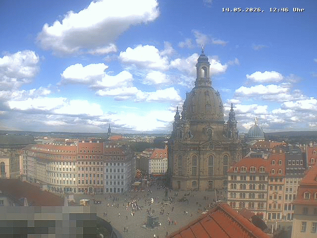 Archived image Webcam Dresden - Frauenkirche and Neumarkt square