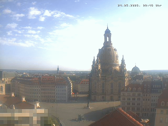 Archived image Webcam Dresden - Frauenkirche and Neumarkt square