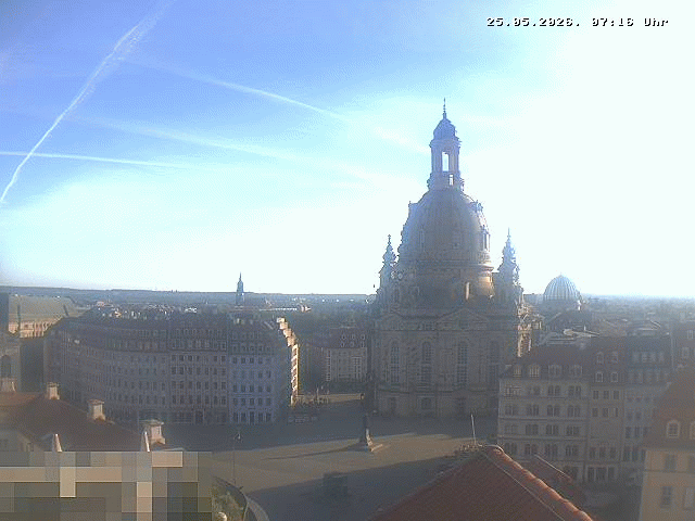 Archived image Webcam Dresden - Frauenkirche and Neumarkt square