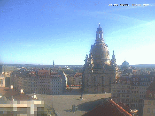 Archived image Webcam Dresden - Frauenkirche and Neumarkt square