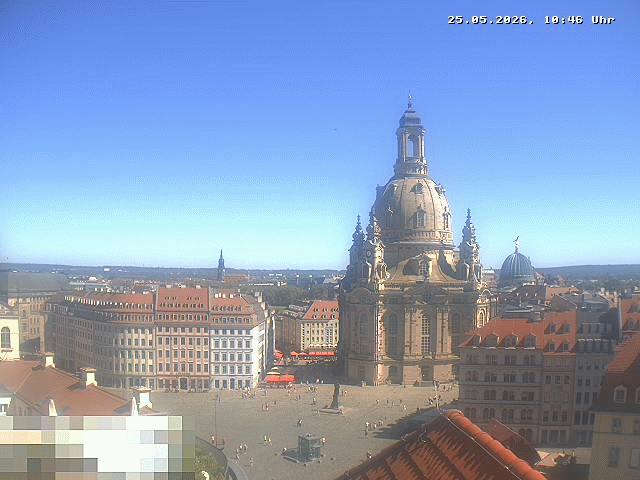 Archived image Webcam Dresden - Frauenkirche and Neumarkt square