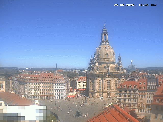 Archived image Webcam Dresden - Frauenkirche and Neumarkt square