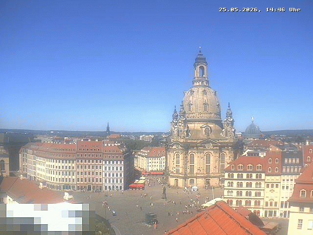 Archived image Webcam Dresden - Frauenkirche and Neumarkt square