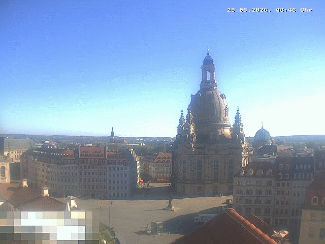 Archived image Webcam Dresden - Frauenkirche and Neumarkt square