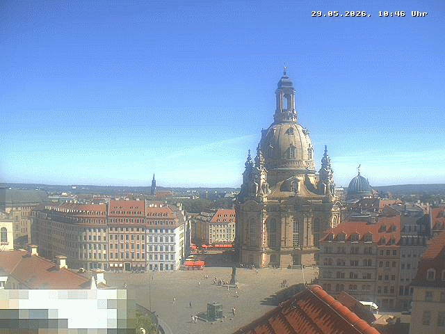 Archived image Webcam Dresden - Frauenkirche and Neumarkt square
