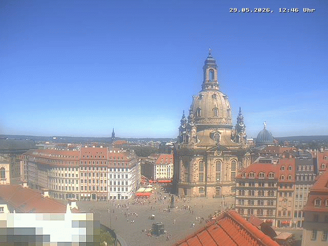 Archived image Webcam Dresden - Frauenkirche and Neumarkt square
