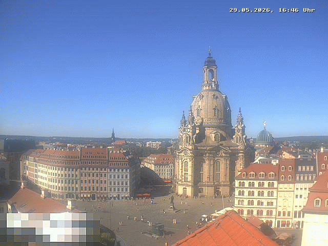Archived image Webcam Dresden - Frauenkirche and Neumarkt square