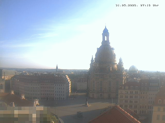 Archived image Webcam Dresden - Frauenkirche and Neumarkt square
