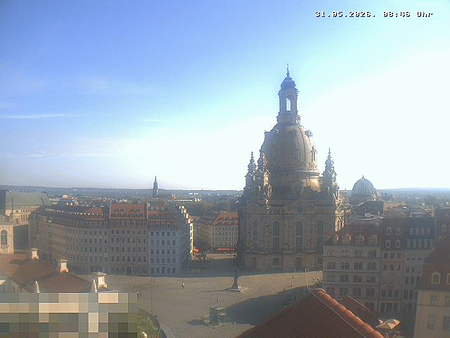 Archived image Webcam Dresden - Frauenkirche and Neumarkt square