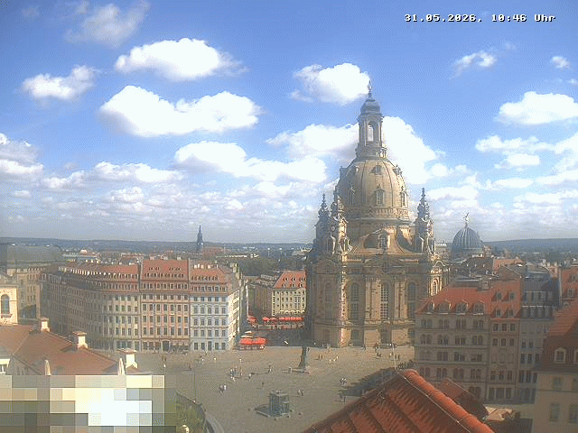 Archived image Webcam Dresden - Frauenkirche and Neumarkt square