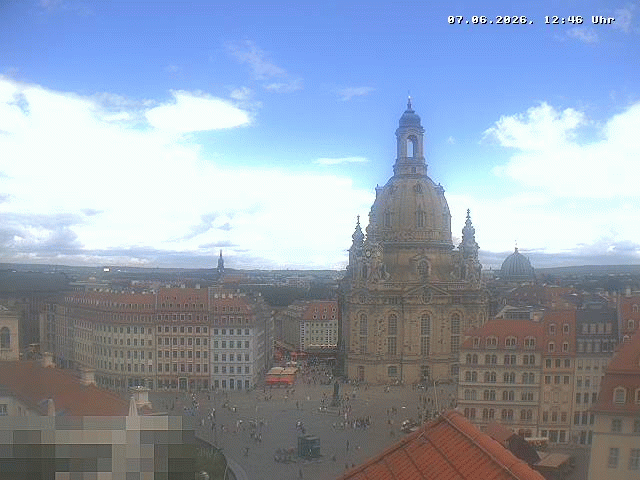 Archiv Foto Webcam Dresden - Frauenkirche und Neumarkt