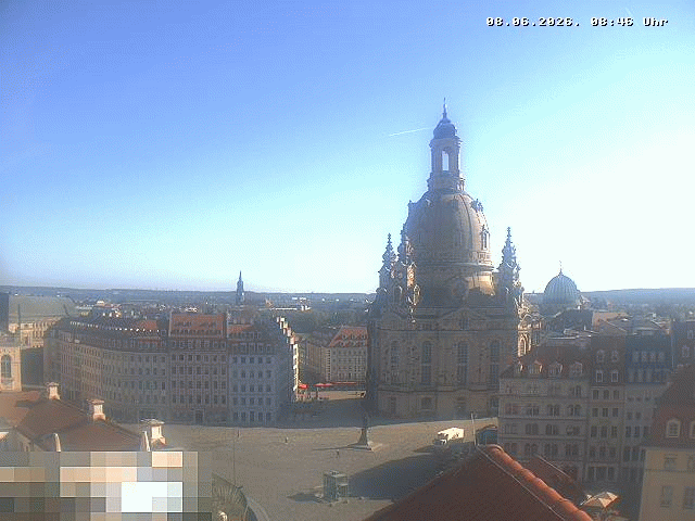 Archiv Foto Webcam Dresden - Frauenkirche und Neumarkt
