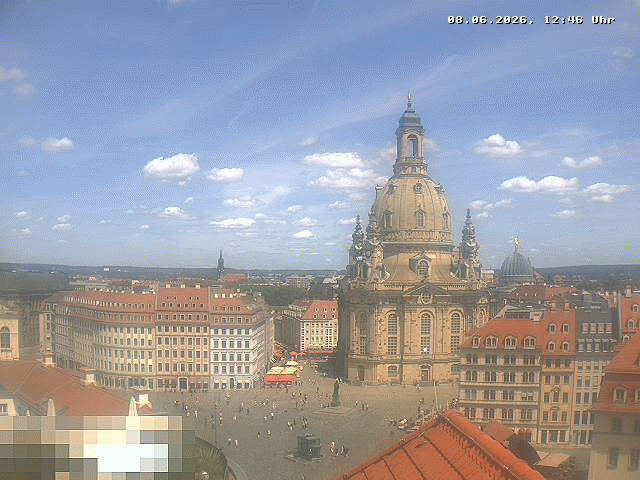 Archiv Foto Webcam Dresden - Frauenkirche und Neumarkt