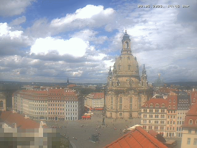 Archiv Foto Webcam Dresden - Frauenkirche und Neumarkt