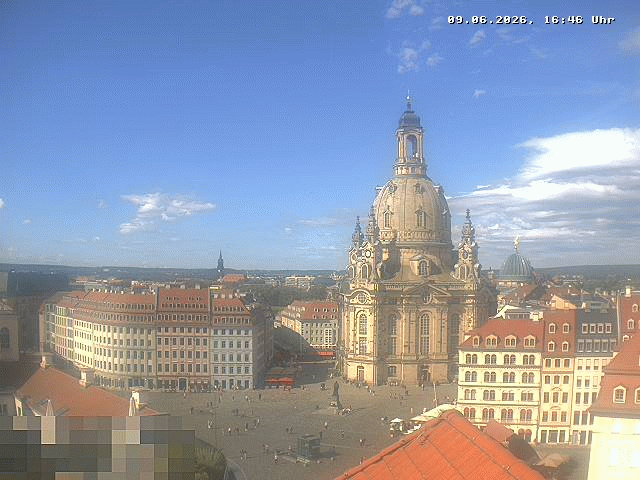 Archiv Foto Webcam Dresden - Frauenkirche und Neumarkt