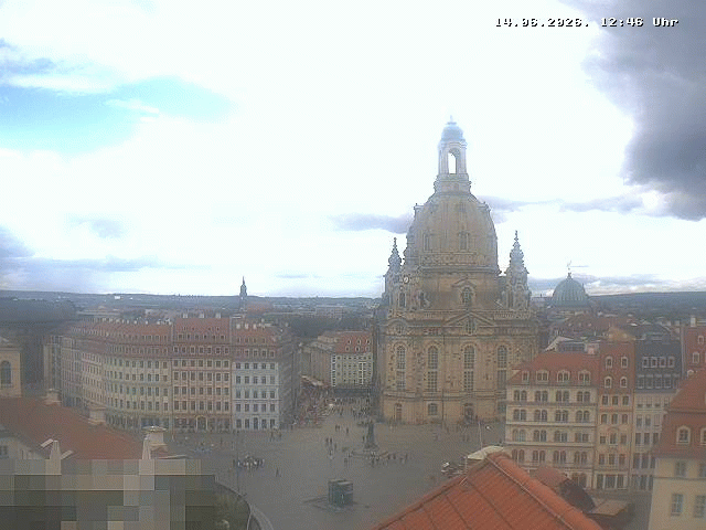 Archived image Webcam Dresden - Frauenkirche and Neumarkt square