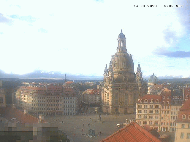 Archived image Webcam Dresden - Frauenkirche and Neumarkt square