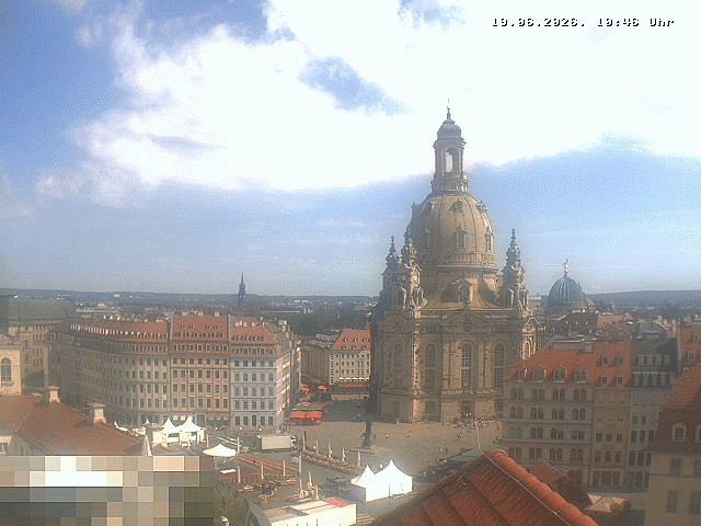 Archiv Foto Webcam Dresden - Frauenkirche und Neumarkt