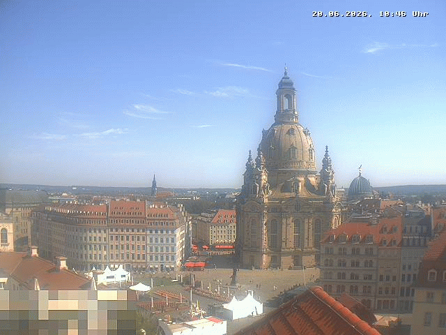 Archived image Webcam Dresden - Frauenkirche and Neumarkt square