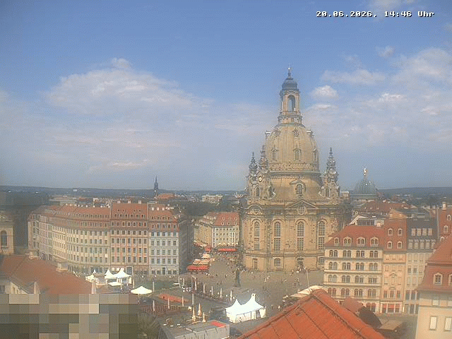 Archived image Webcam Dresden - Frauenkirche and Neumarkt square