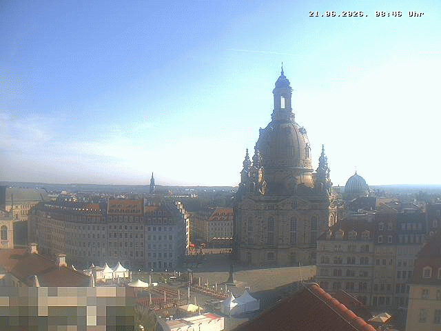 Archived image Webcam Dresden - Frauenkirche and Neumarkt square