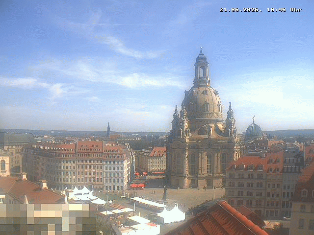 Archiv Foto Webcam Dresden - Frauenkirche und Neumarkt