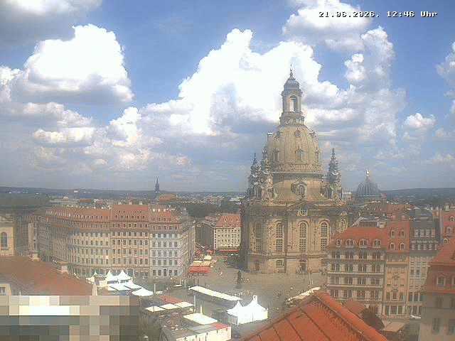 Archiv Foto Webcam Dresden - Frauenkirche und Neumarkt
