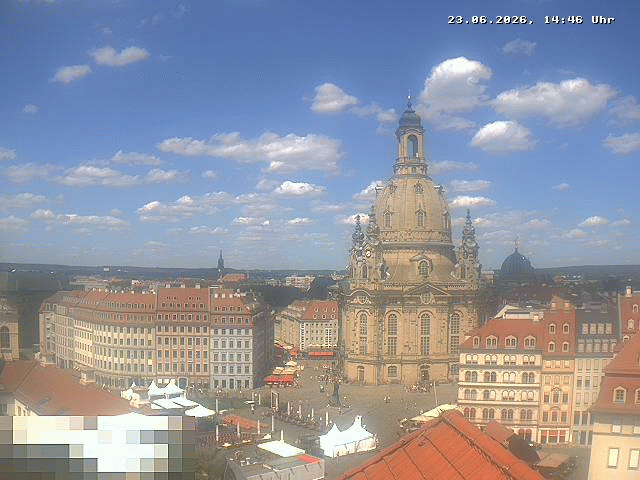 Archiv Foto Webcam Dresden - Frauenkirche und Neumarkt