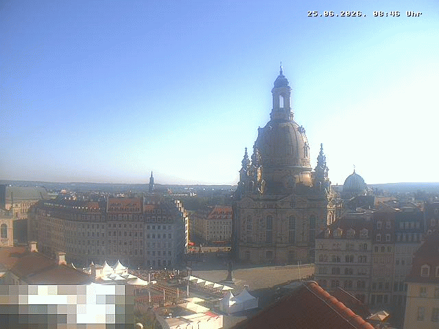 Archived image Webcam Dresden - Frauenkirche and Neumarkt square