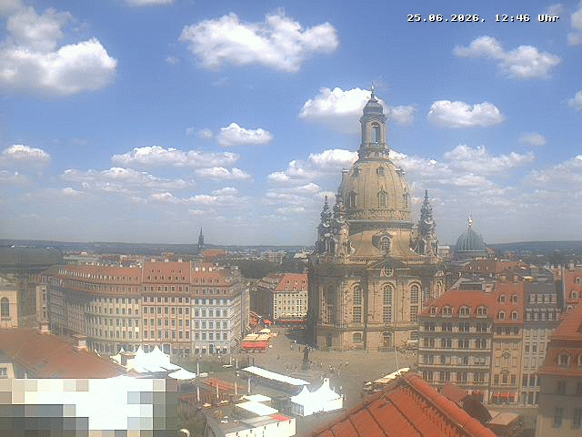 Archiv Foto Webcam Dresden - Frauenkirche und Neumarkt