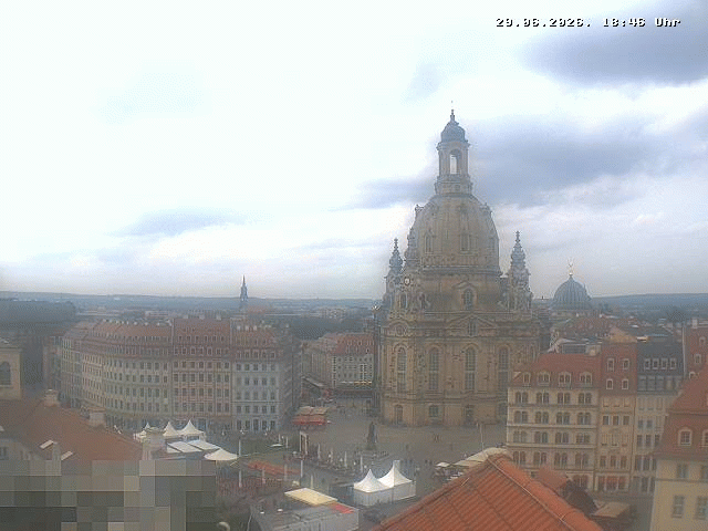 Archiv Foto Webcam Dresden - Frauenkirche und Neumarkt