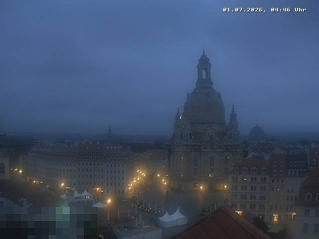 Archiv Foto Webcam Dresden - Frauenkirche und Neumarkt