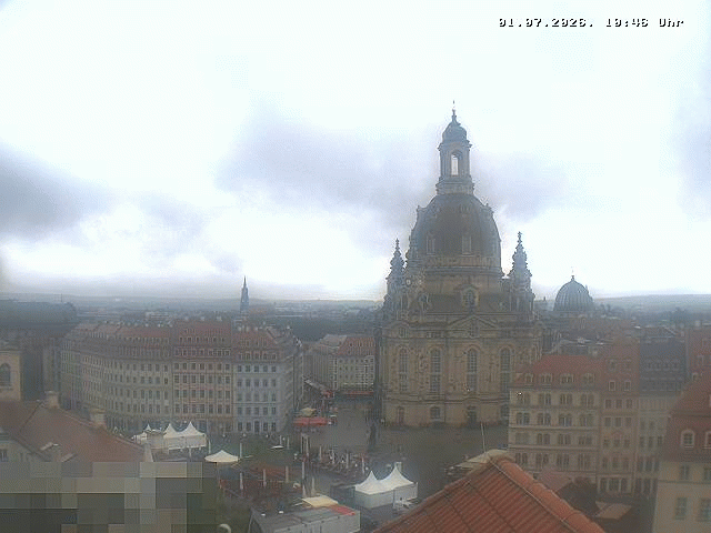 Archiv Foto Webcam Dresden - Frauenkirche und Neumarkt
