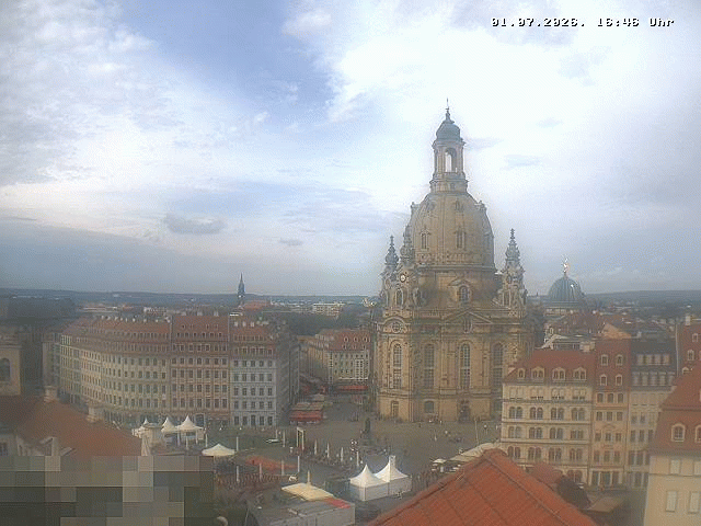 Archiv Foto Webcam Dresden - Frauenkirche und Neumarkt