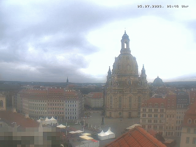 Archived image Webcam Dresden - Frauenkirche and Neumarkt square