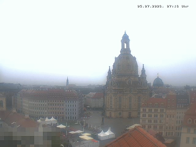 Archived image Webcam Dresden - Frauenkirche and Neumarkt square