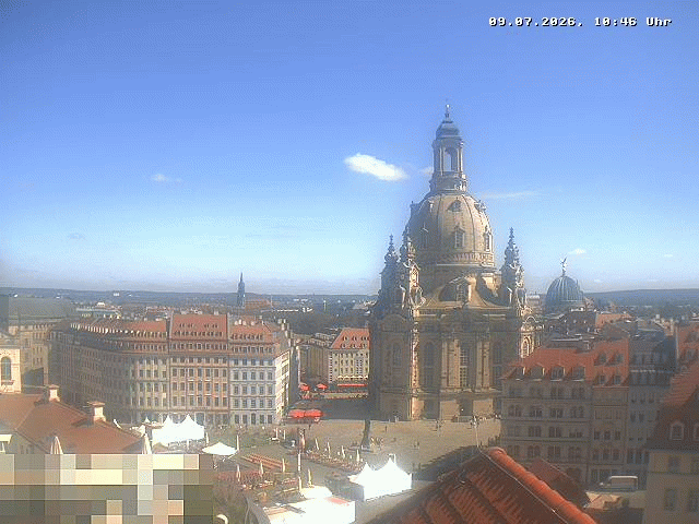 Archiv Foto Webcam Dresden - Frauenkirche und Neumarkt