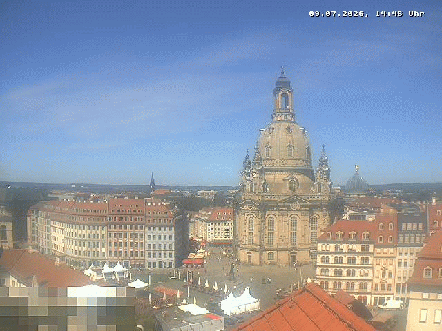 Archiv Foto Webcam Dresden - Frauenkirche und Neumarkt